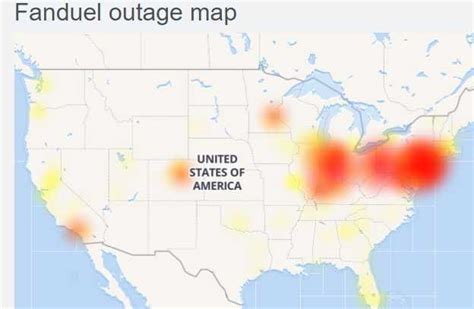 fanduel not loading|Fanduel outage and reported problems map .